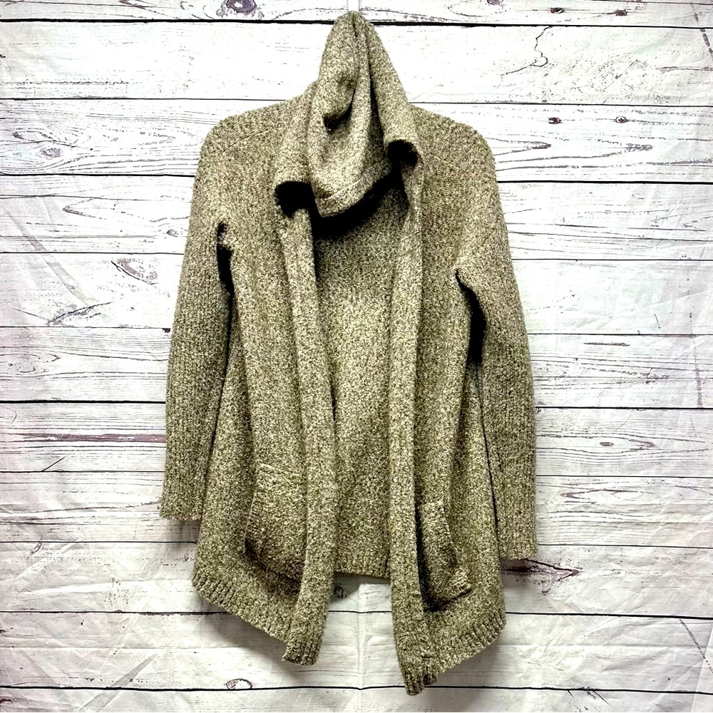 Athleta Tan Cardigan Sweater with Shawl Collar Size Small